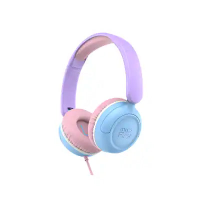 myFirst - CareBuds Link W1, Foldable Wired Headphone with Kids Safe Volume Limit & Built in Mic - Cotton Candy