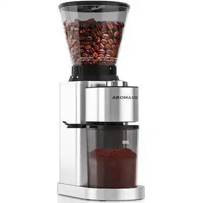 Aromaster - Professional Conical Burr Coffee Grinder, Coffee Bean Grinder with 48 Grind Settings for Espresso