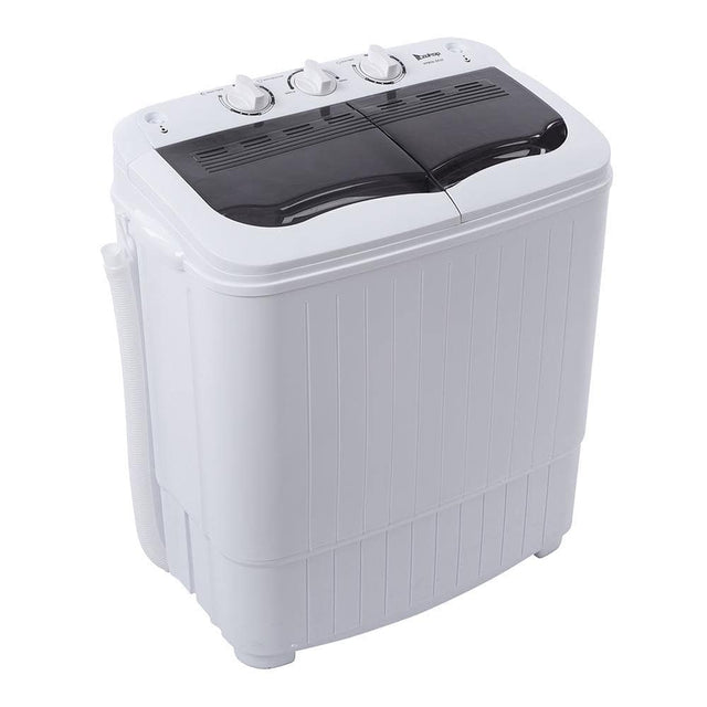 Front. Winado - Compact Twin Tub Washing Machine 14.3 Lbs Portable 7.7 lbs Washer Wash and 6.6 lbsSpin Cycle Semi-automatic Washer Combo - Grayand White.
