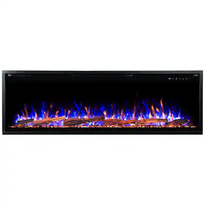 Touchstone Home Products - 60 in. Wall Mounted Recessed Sideline Elite Pro Smart Electric Fireplace 1500W