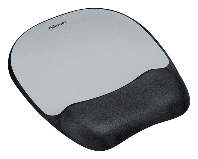 Front. Fellowes - Memory foam Mouse Pad/Wrist Rest- Streak - Silver.