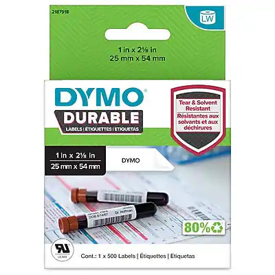 DYMO - LabelWriter™ Durable Laboratory and Medical Labels, 1" X 2-1/8", 500 Labels (2187918)