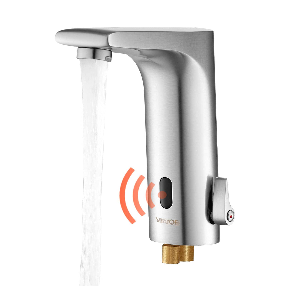 VEVOR - Touchless Bathroom Sink Faucet, Automatic Motion Sensor Restroom Toilet Faucet, HandsFree Adjustable Cold Hot Single - Silver