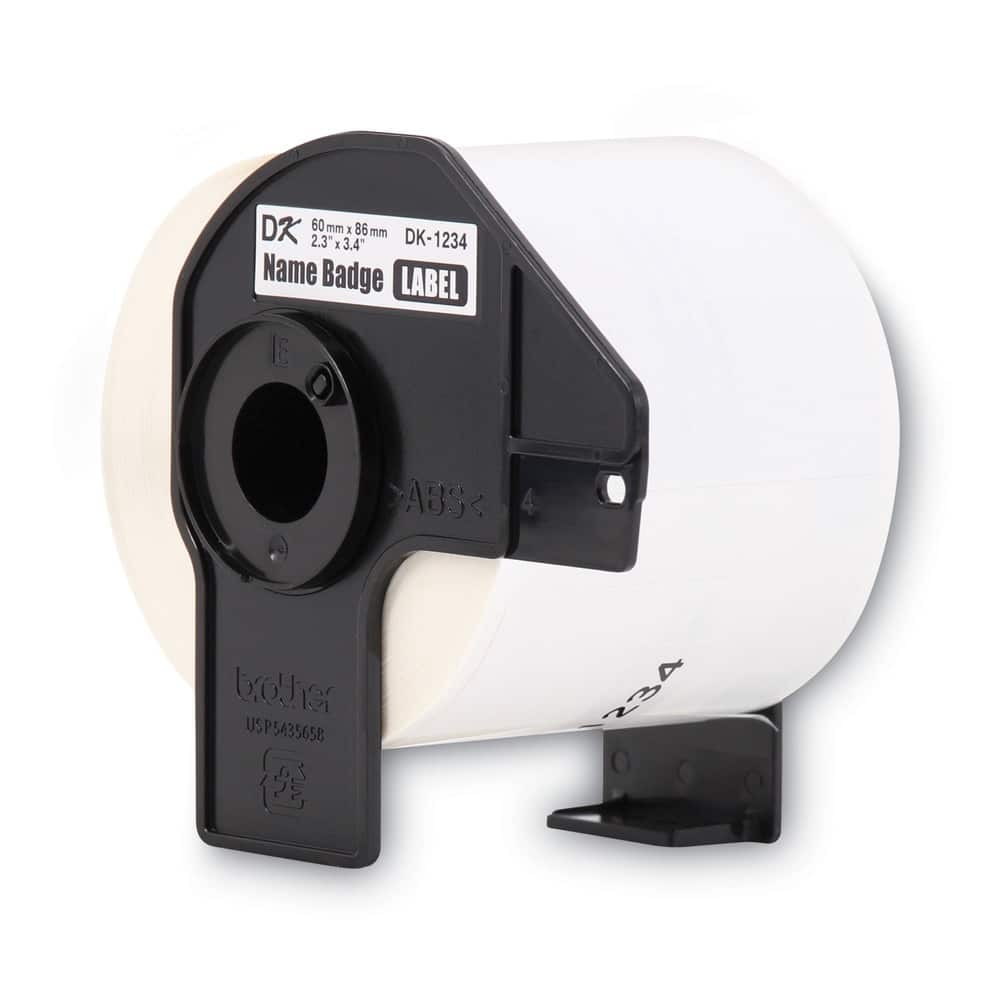 Brother - DK1234 2.3 in. x 3.4 in. Die-Cut Name Badge Labels - (1-Roll) - White