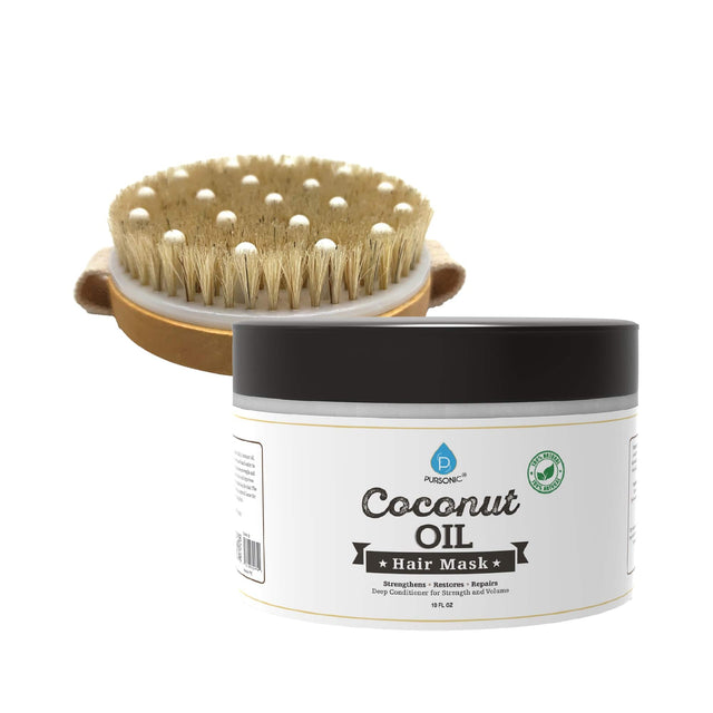 P COFS WELE PURSONIC O PEWIE Coconut OIL Hair Mask Strengthens + Restores Repairs Deep Conditioner for Strength and Volume 19 FL OZ