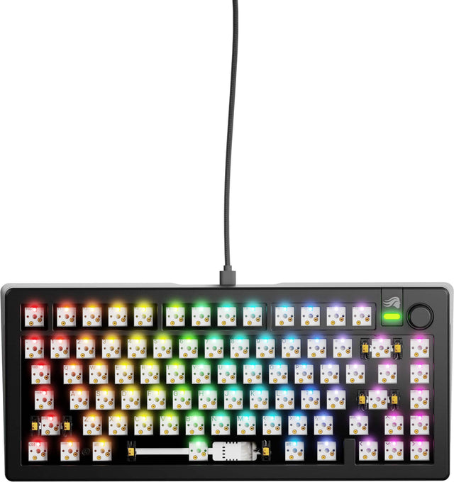 Front. Glorious - GMMK 3 75% Barebones Wired Mechanical Gaming Keyboard with Modular Gasket System - Black.