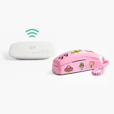 Ooma - MyPhone by Ooma: Modern Landline For Kids. Screen-free calling, Trusted Circle, Quiet Hours. Corded Phone