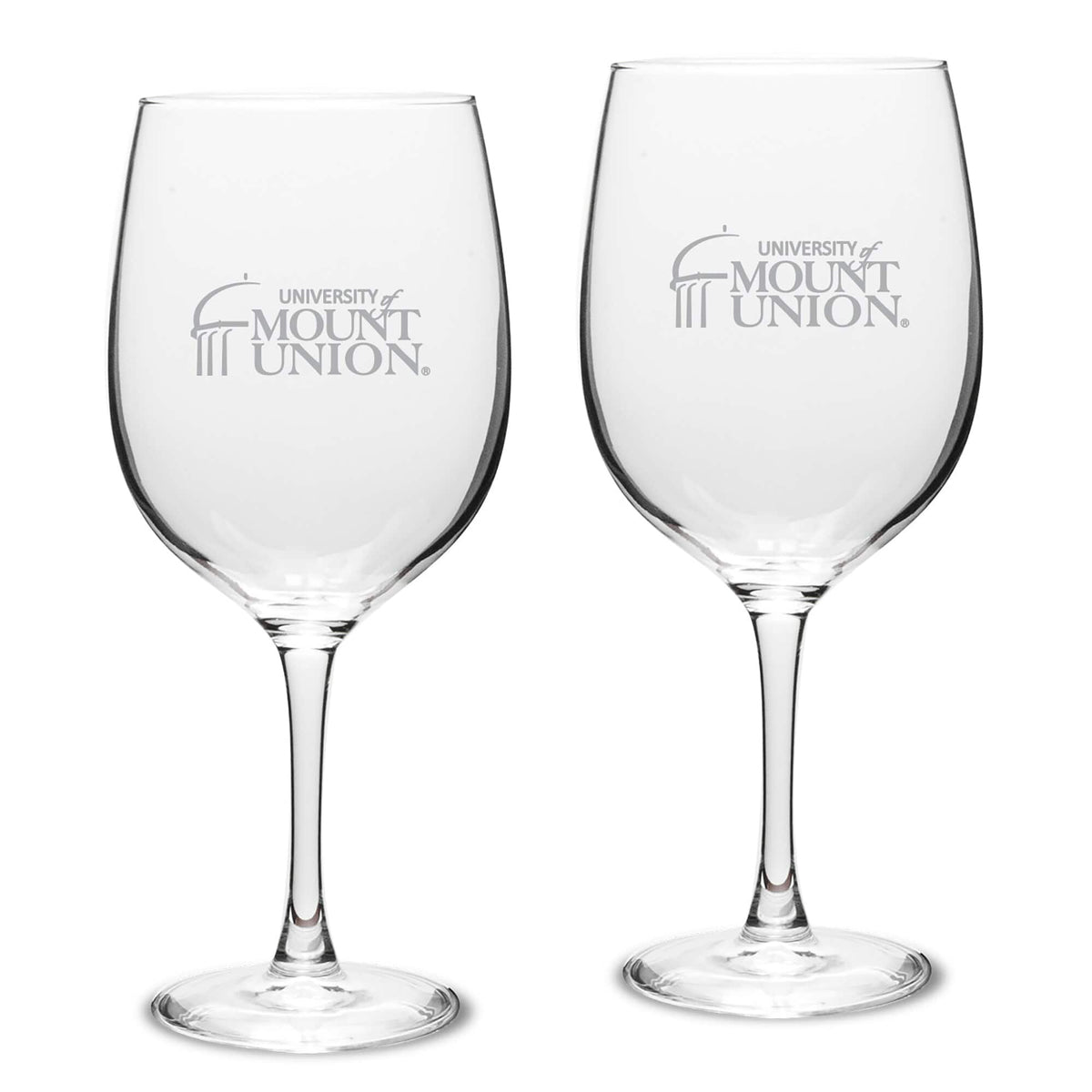 Jardine - Mount Union Purple Raiders 19oz. Two-Piece Traditional Red Wine Glass Set - Multicolor