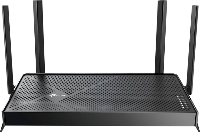 Front. TP-Link - Archer BE3600 Pro Dual-Band Wi-Fi 7 Router - Black.