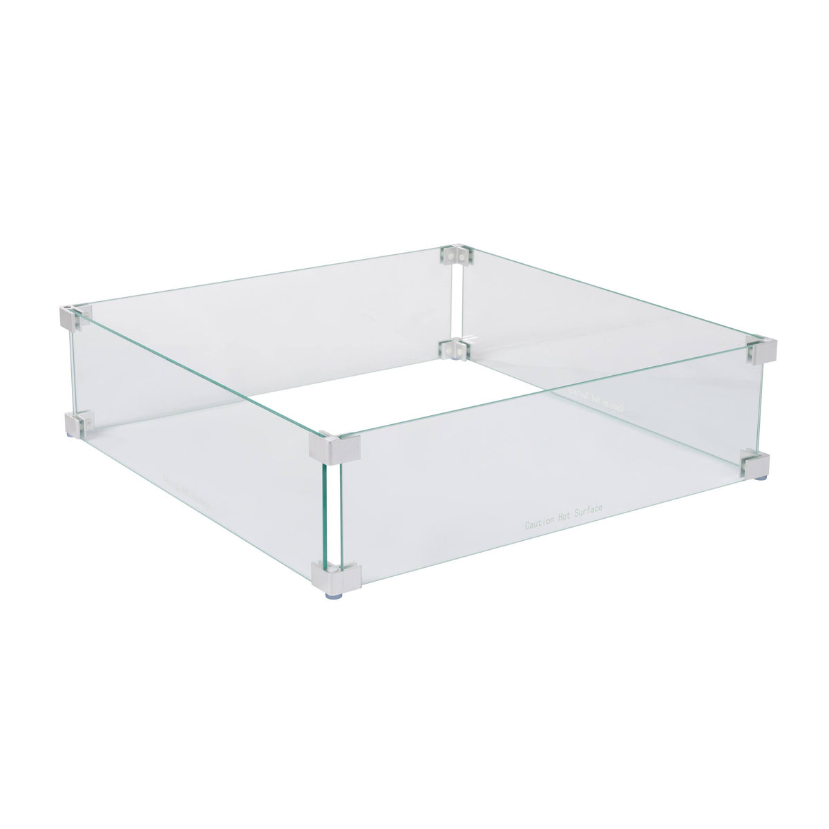 Fire Sense - Tempered Glass Wind Guard for Square LPG Fire Pits - Clear