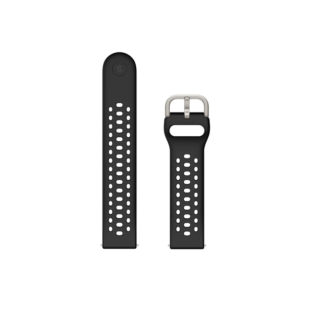 Front. Amazfit - Amazfit Black Sport Silicone Strap (20mm) - Black.