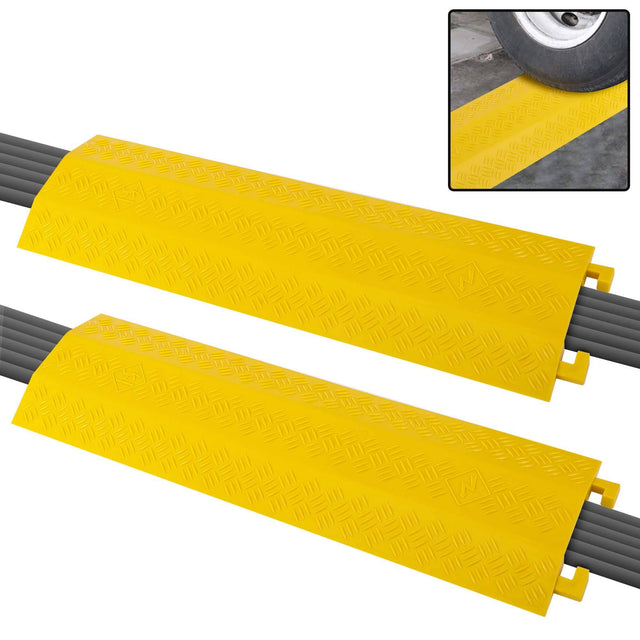 Front. Pyle - Pyle Durable Cable Ramp Protective Cover - 2,000 lbs Max Heavy Duty Drop Over Hose & Cable Track Protector.