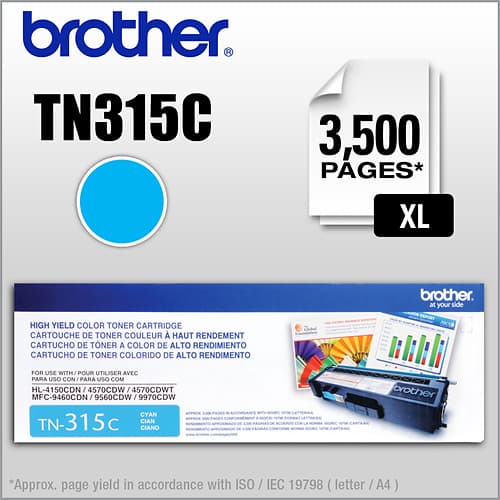 Front. Brother - TN315C High-Yield Toner Cartridge - Cyan.
