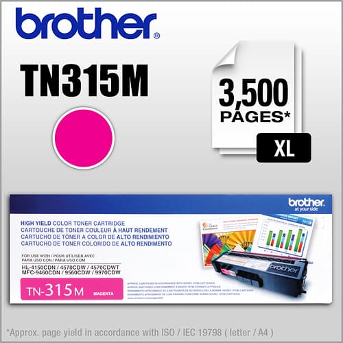 Front. Brother - TN315M XL High-Yield Toner Cartridge - Magenta.