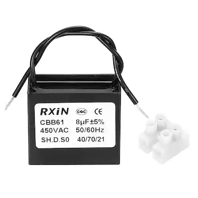 Unique Bargains - 8uF CBB61 Capacitor, AC 450V 2-Wire for Ceiling Fan, Motor Generator, Blower, Exhaust Fan