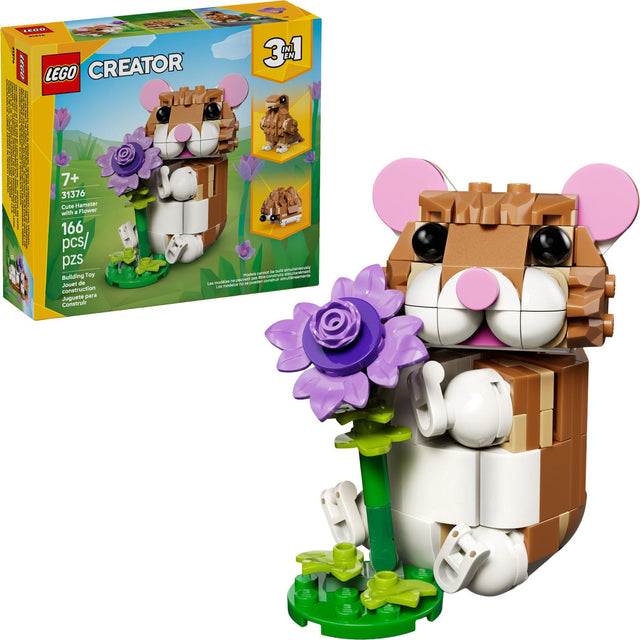 LEGO CREATOR  
7+  
31376  
Cube Hamster with a Flower  
166 pcs/pzs  
Building Toy  
Jouet de construction  
Juguete para Construir