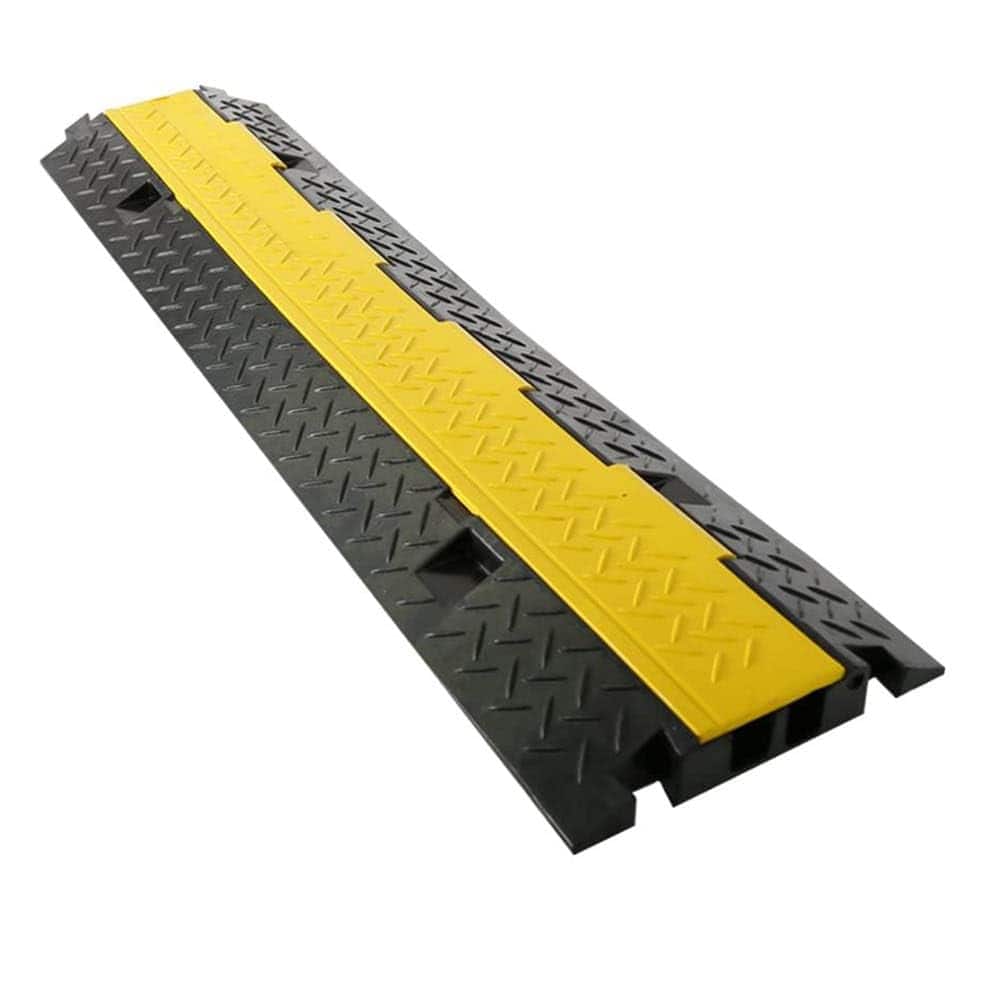 Pyle - Durable Cable Protective Ramp Cover - Supports 44000lbs Dual Channel Heavy Duty Cord Protection