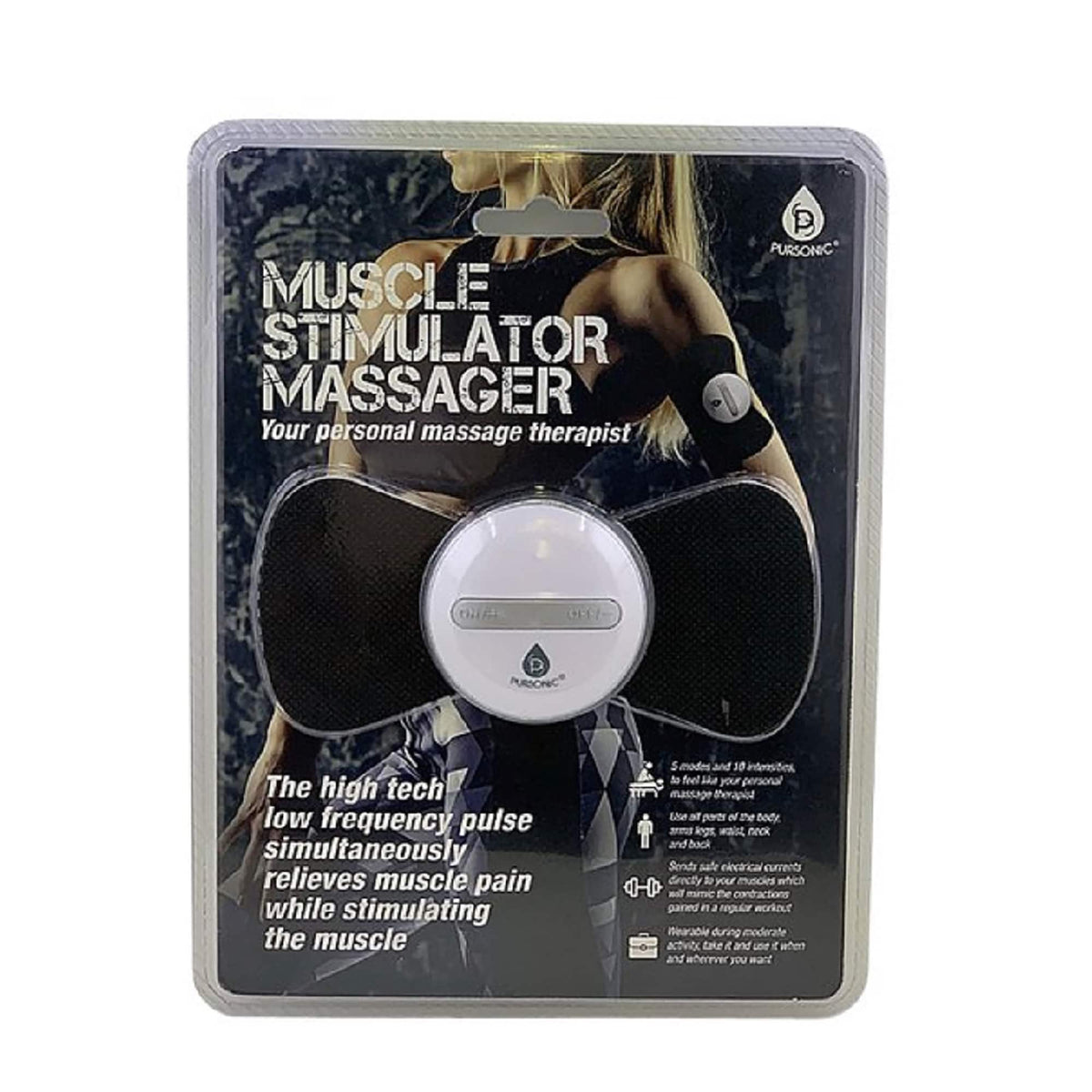 Pursonic - Wireless Muscle Stimulator Pulse Massager - Black