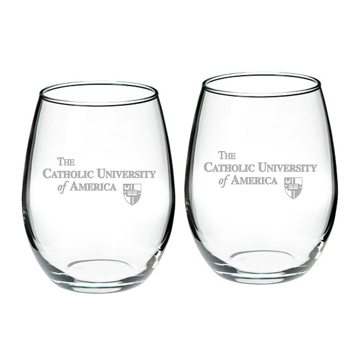 Jardine - Catholic University Cardinals 21oz. 2-Piece Stemless Wine Glass Set - Multicolor