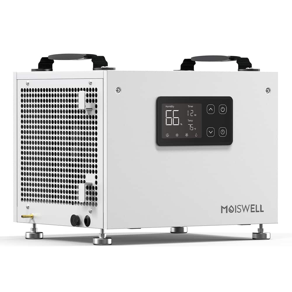 Moiswell - 70 Pints Energy Star Commercial Dehumidifier with Pump for Crawlspace Basement