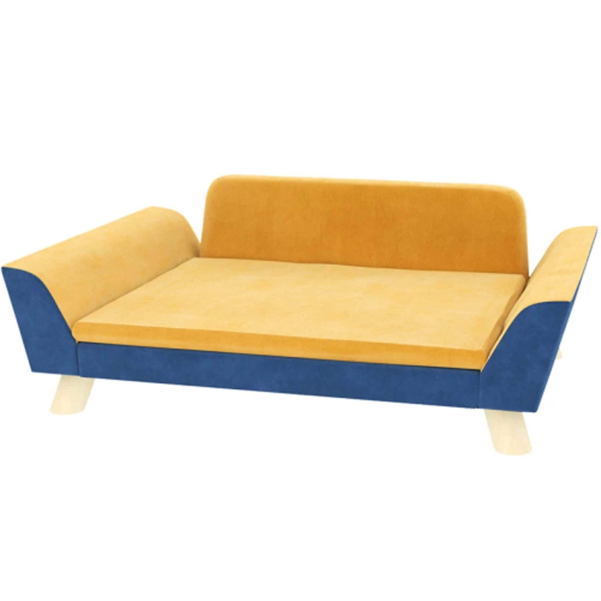 Zeus & Ruta - Pet Sofa Couch Bed with Washable Cushion for Dogs,Cats - Orange