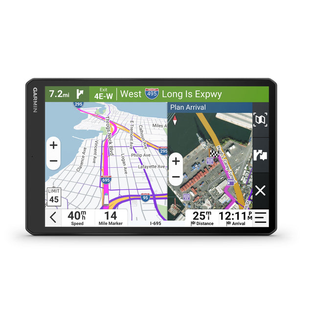 GARMIN  
Exit A  
7.2mi  
West  
495 Long Is Expwy  
4E-W  
295  
Plan Arrival  
Throgs Neck -Tremont Calhoun + Vincent Ave Ave Ave Blvd Philip Ave  
295 Hugh L r Ave Logan 7 + Clarence Ave Lafayette Ave Carey-Turn Carey  
695  
Turn  
LIMIT 45  
40m  
14  
25m  
12:11 M  
Speed Mile Marker I-695  
HOH Distance Arrival