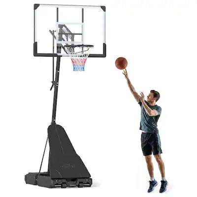 GOPLUS - Portable Outdoor Basketball Hoop with 44 Inch Shatterproof Backboard for Adults