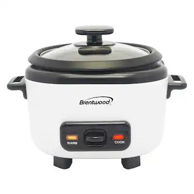 Brentwood - Rc-5006w 3-cups Uncooked/6-cups Cooked Electric Rice Cooker With Measuring Cup And Spatula