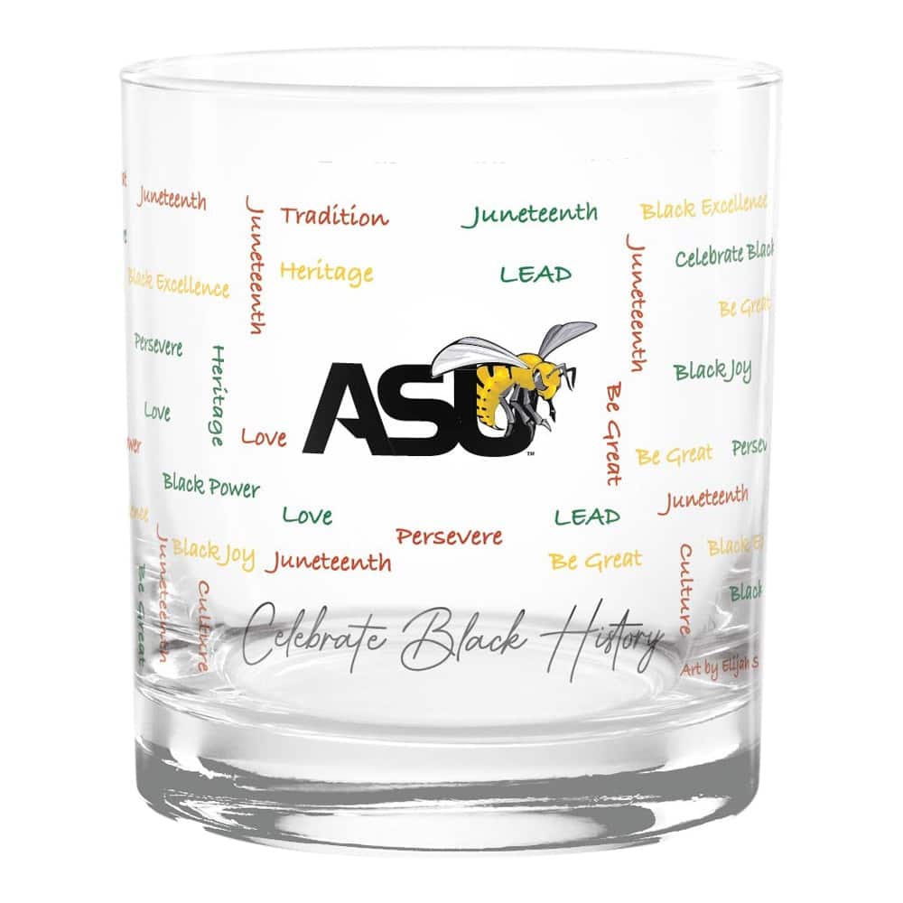 Indigo Falls - Alabama State Hornets 14oz. Black History Month Rocks Glass - Multicolor