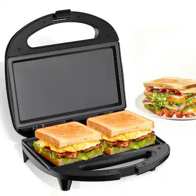 OSTBA - 750W Sandwich Maker, Grilled Cheese Maker with Non-stick Flat Plates, Indicator Lights, Cool Touch Handle