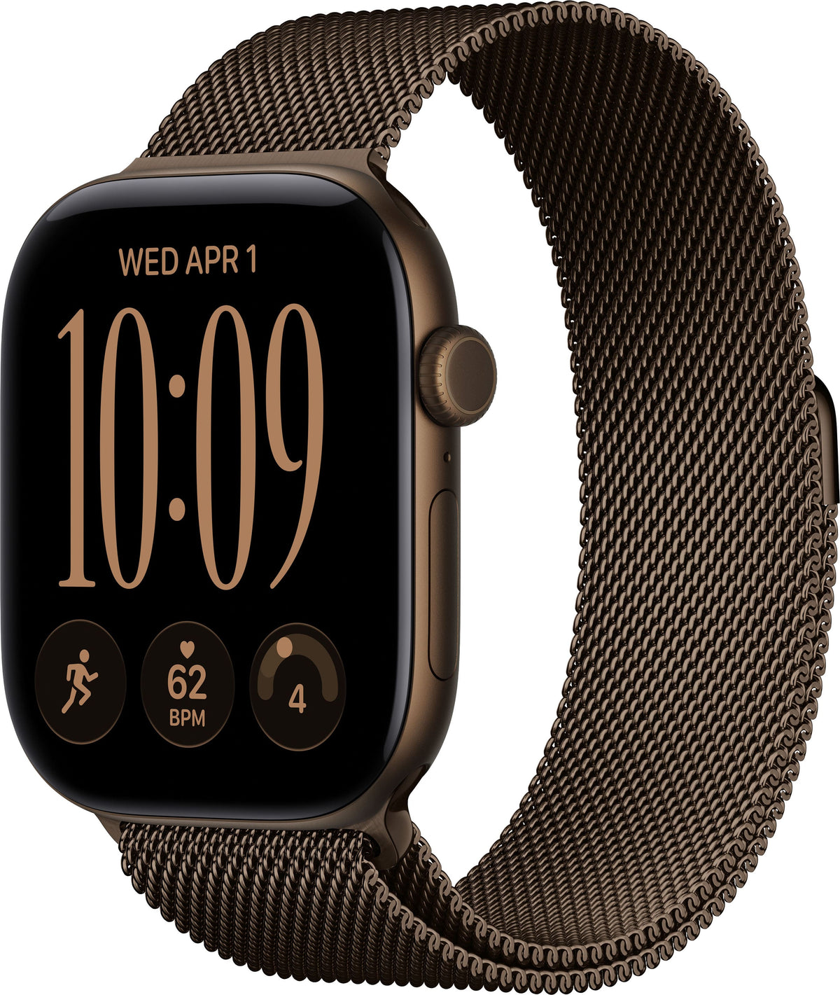 Apple Watch Series 12 (GPS + Cellular) 46mm Aluminum Case with Dark Bronze Milanese Loop - S/M - Dark Bronze (AT&T) - (2026)