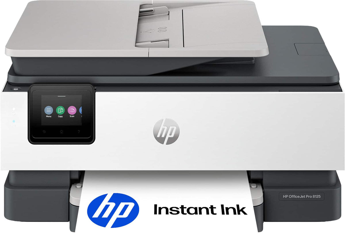 HP - OfficeJet Pro 8125 Wireless All-in-One Inkjet Printer, Scanner, Copier, AI-Enabled with 3 Months of Instant Ink - Cement