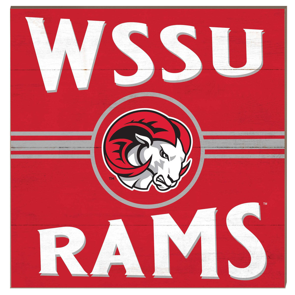 Jardine - Winston-Salem State Rams 10'' x 10'' Retro Team Sign - Red