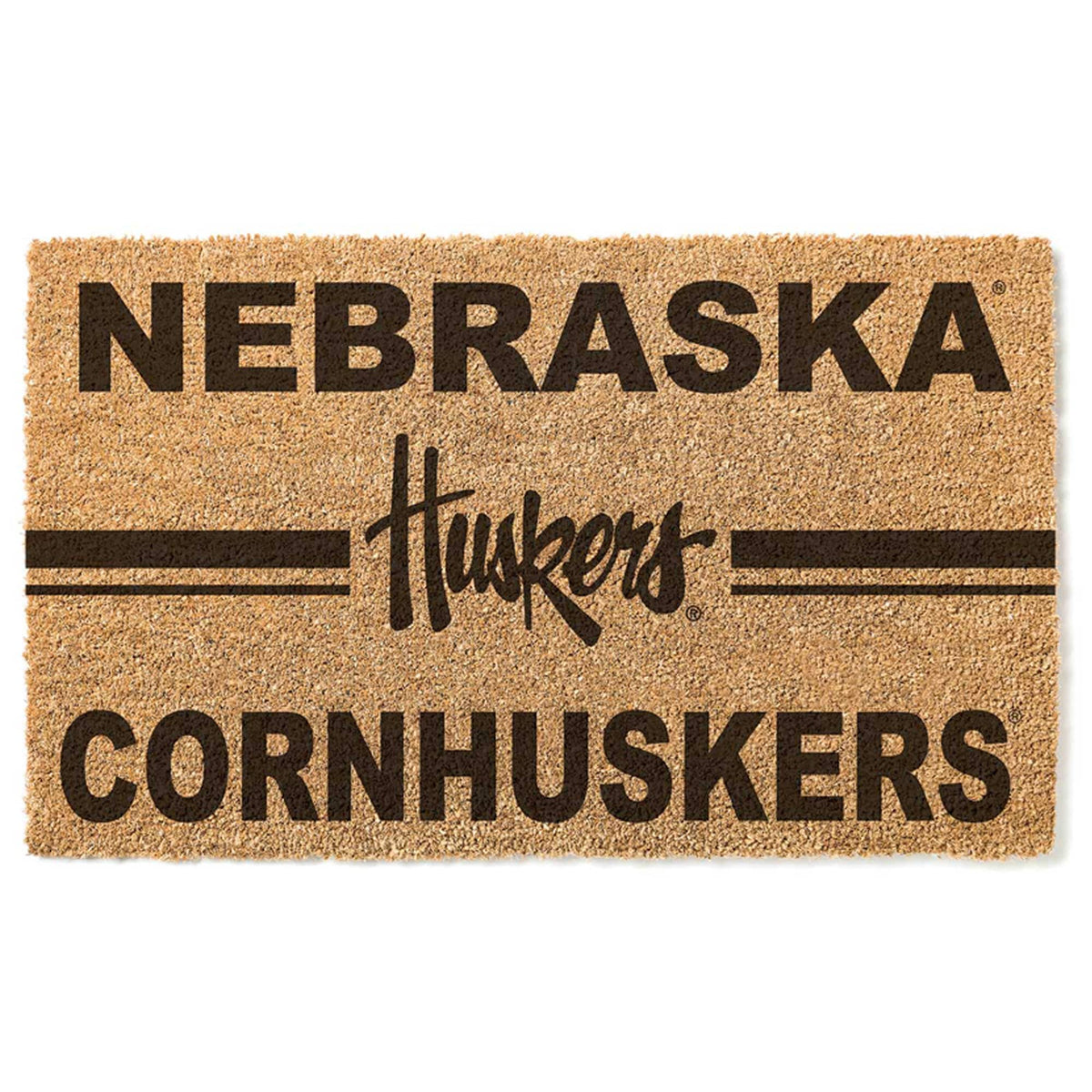 Jardine - Nebraska Huskers 18" x 30" Team Logo Doormat - Brown