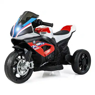 Gymax - 12V Kids Ride on Motorcycle Licensed BMW 3 Wheels Electric Toy w/ Light & Music