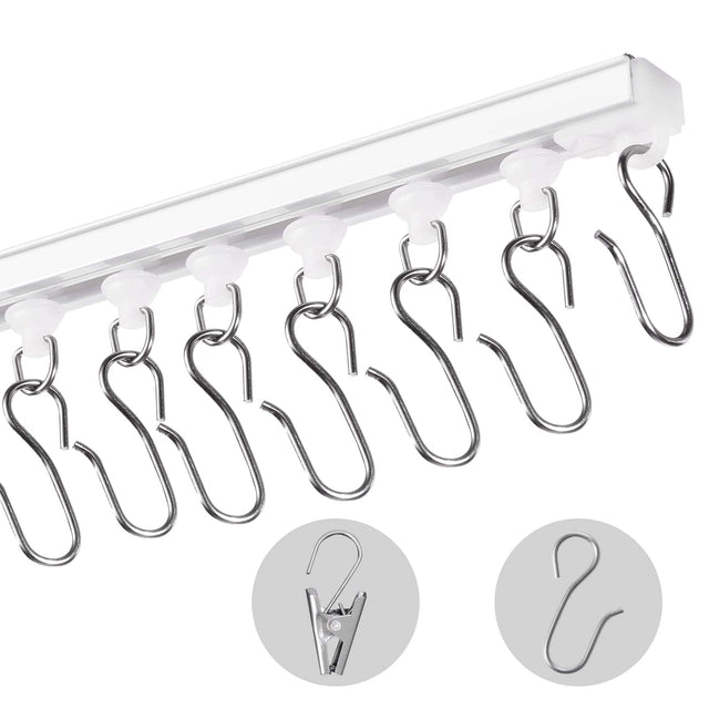 Front. VEVOR - Ceiling Curtain Track Set, 9.9 FT/3 Meter, Self Adhesive, No Drill Ceiling Track System for Curtains - Silver.