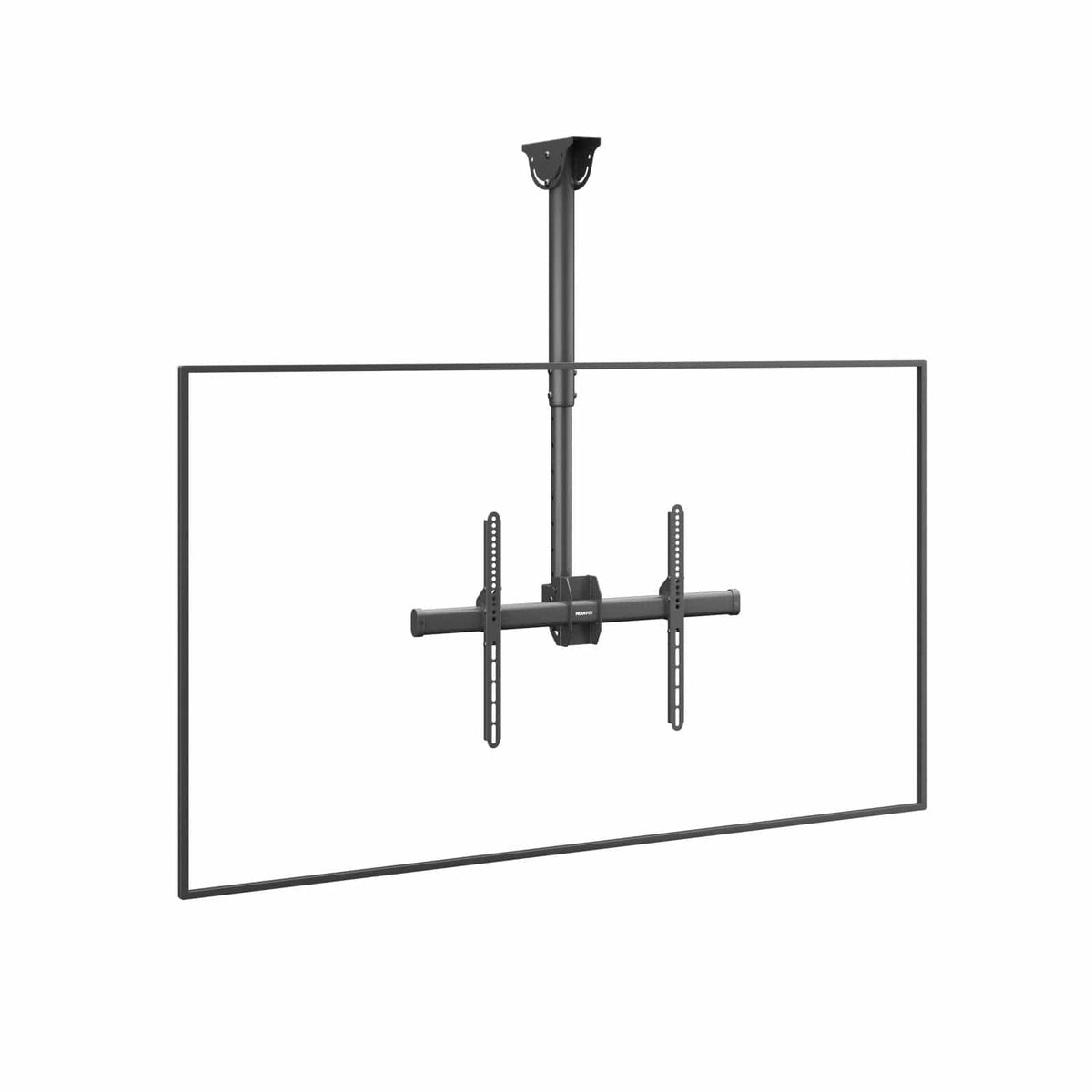 Mount-It! - Full-Motion Adjustable Ceiling TV Mount – 32″–70″, 360° Swivel, 25° Tilt, 22–36″ Drop, 110 lb Capacity - Black