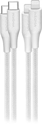 Insignia™ - 6' Lightning to USB-C Braided Charge-and-Sync Cable (2 Pack)