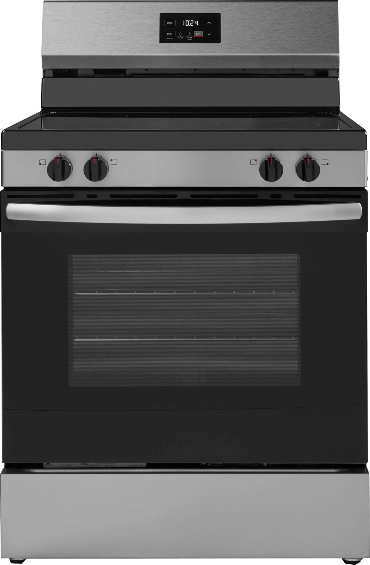 Insignia™ - 30 in. Wide 4 Elements 5.3 Cu. Ft. Freestanding Electric Range with Dual-Size Burner and Storage Drawer - Stainless Steel