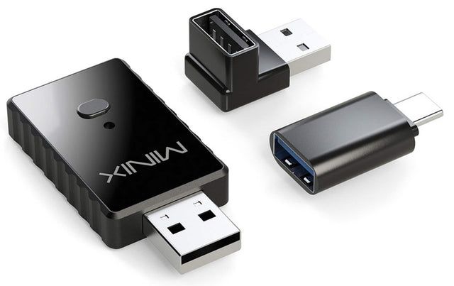 Front. MINIX - CA505 2-in-1 Wired CP/AA to Wireless Adapter, Fast Connection, Plug & Play, Compact & Universal Compatibility - Black.