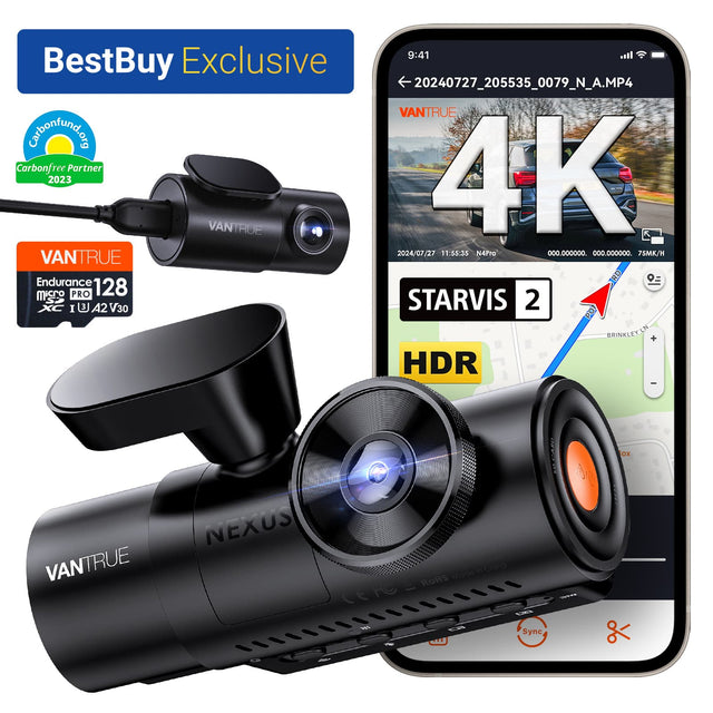 BestBuy Exclusive

Carbonfund.org Carbonfree Partner 2023

VANTRUE Endurance 128 Micro PRO 128GB I U1 A2 V30

VANTRUE 4K 2024/07/27 11:55:35 N4Pro 000.000000 000.000000 75MK/H

STARVIS 2 HDR

VANTRUE NEXUS

CE E8 Sync

ROHS Mode FO