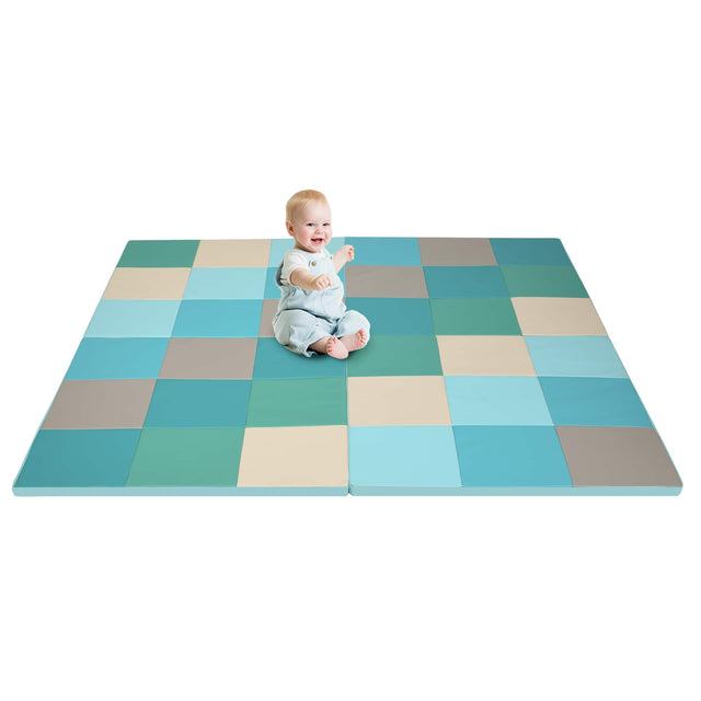 Front. Costway - 58'' Toddler Foam Play Mat Baby Folding Activity Floor Mat Home Daycare School - Multi-color.