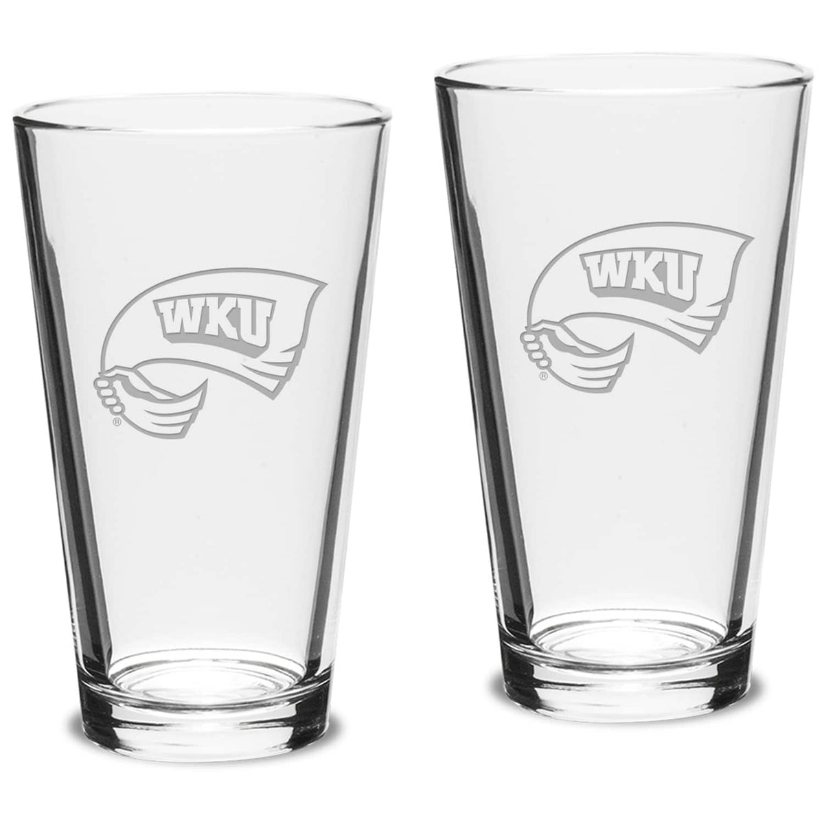 Jardine - Western Kentucky Hilltoppers 16oz. 2-Piece Classic Pub Glass Set - Multicolor