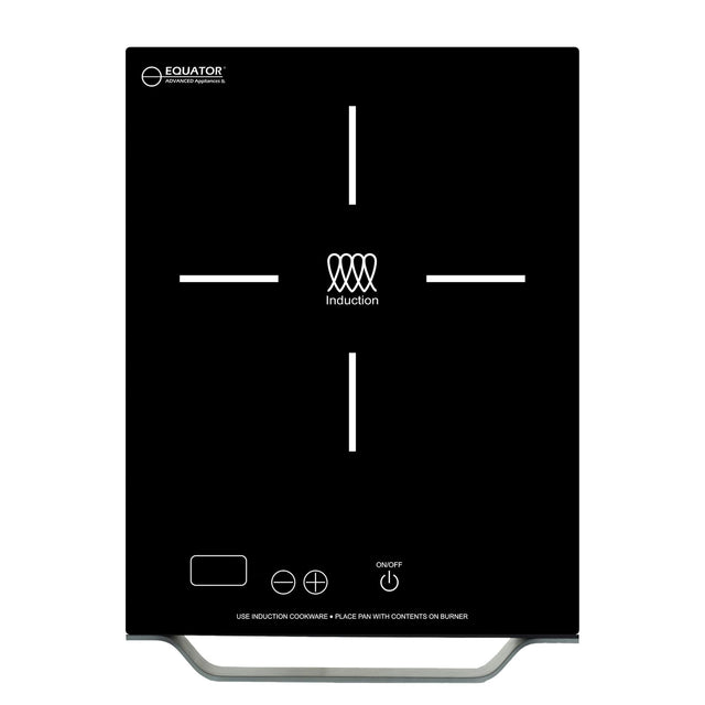 EQUATOR  
ADVANCED APPLIANCES  

Induction  

ON/OFF  

USE INDUCTION COOKWARE + PLACE PAN WITH CONTENTS ON BURNER