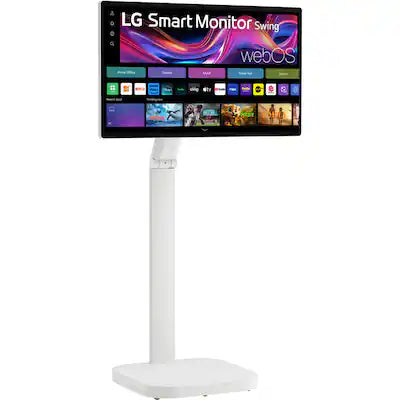 LG - Smart Monitor Swing 32U889SA-W 32-Inch 4K UHD (3840x2160) IPS Touchscreen on a Fully Adjustable Wheeled Base HDR10,