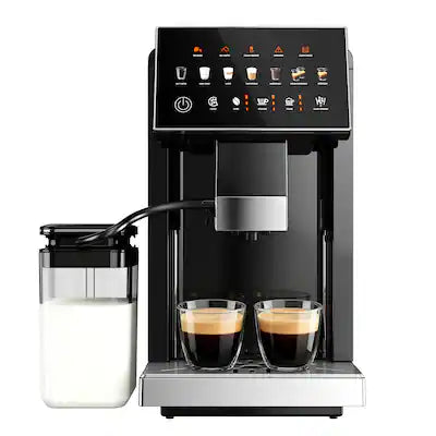 SIMZLIFE - 20 Bar Fully Automatic Coffee and Espresso Machine, Milk Frother & Smart Touchscreen, Auto-clean, Dual Boiler Design