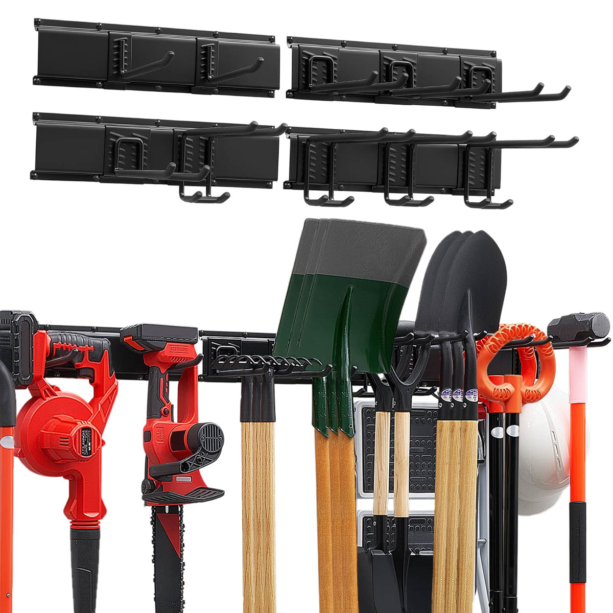 VEVOR - Garage Tool Organizer 66 Inch 800 lbs Wall Mount Garden Tool Rack, Heavy Duty Garage Hanging Storage Rack Organization - Black