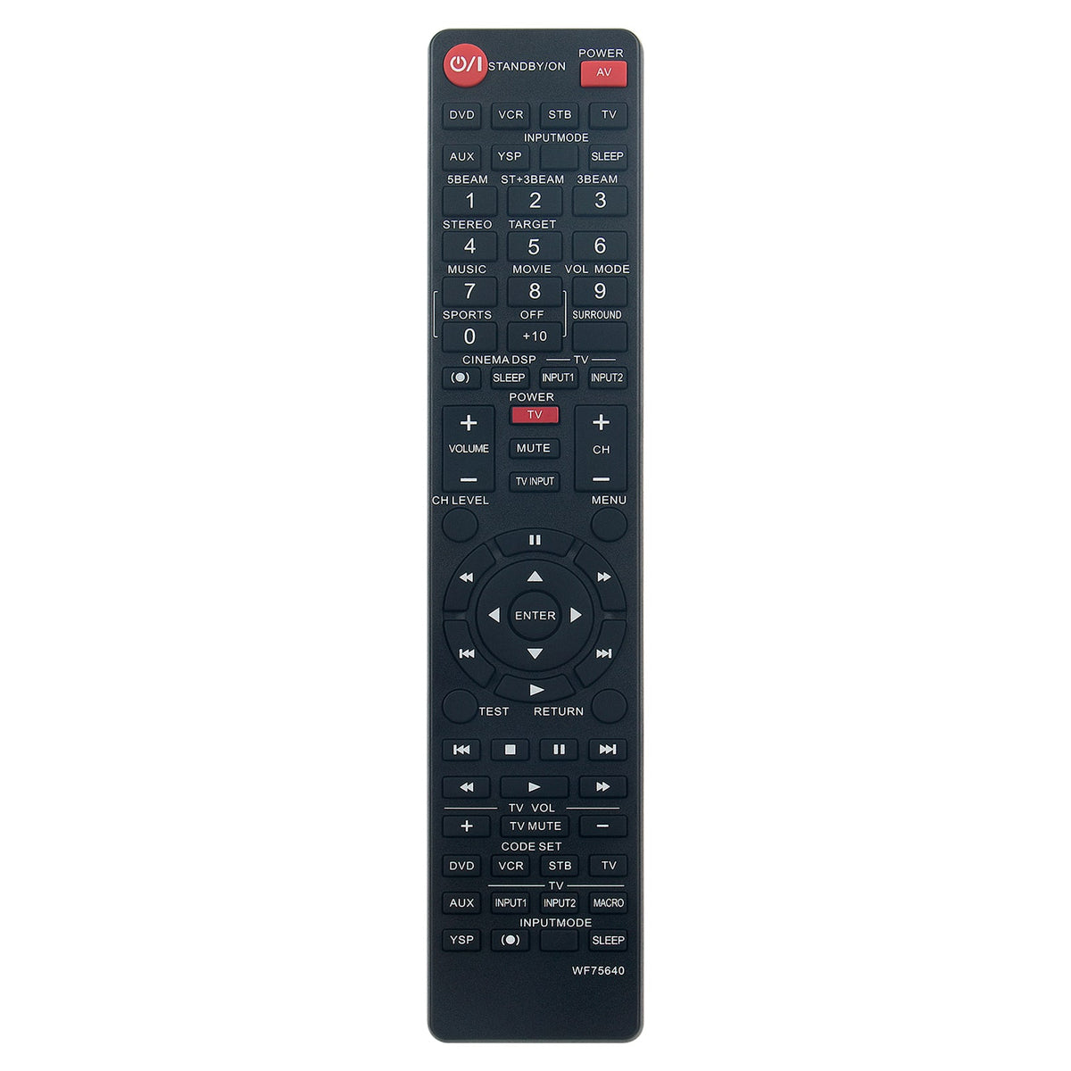 VINABTY - Replaced Remote Control WF75640 Fits for Yamaha Sound Projector YSP-800 YSP-1000 YSP800 YSP1000 - Black