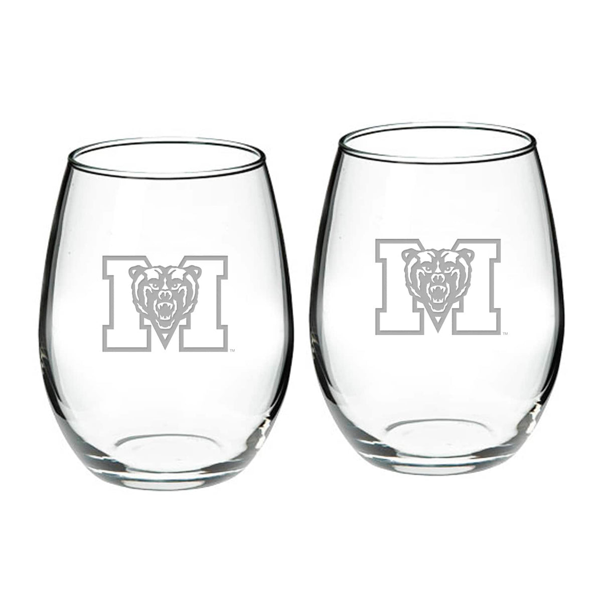 Jardine - Mercer Bears 21oz. 2-Piece Stemless Wine Glass Set - Multicolor
