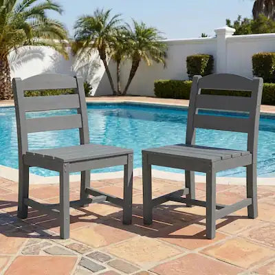 SERWALL - Outdoor HDPE Armless Dining Chairs Set of 2,All-Weather Use